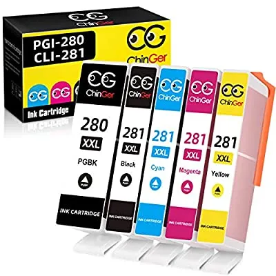 82% off - Expired: 5 Pack – CG CHINGER Compatible Ink cartridges for Canon 280, 281, CLI, PGI, Pixma