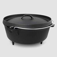 6 QT Dutch Oven Camper Cast Iron, Black