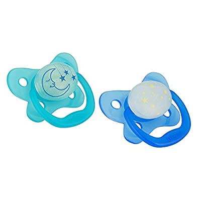 2 Pack – Dr. Brown’s Prevent Contour Glow in The Dark Pacifier, Stage 2 (6-12m), Blue