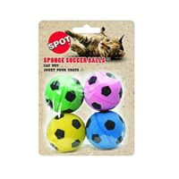 4 Pack Ethical Sponge Soccer Balls Cat Toy