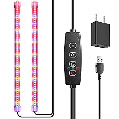 Expired: Full Spectrum Plant Growing Lamp with Auto Cycle Timer, 16.1″ for Hydroponics Succulent, 2 Strips