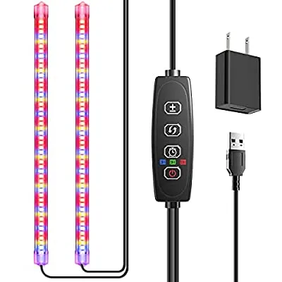 Expired:&nbsp;Full Spectrum Plant Growing Lamp with Auto Cycle Timer, 16.1″ for Hydroponics Succulent, 2 Strips
