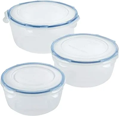 Easy Essentials Food Storage containers with Lids BPA Free, 6 Piece, Clear
