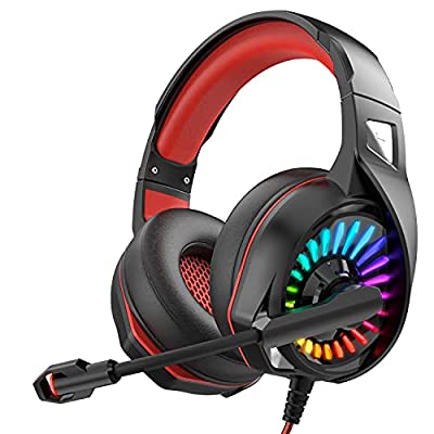 Expired: Nivava Gaming Headset with LED Light Mic for PS4, Xbox, Nintendo, PC