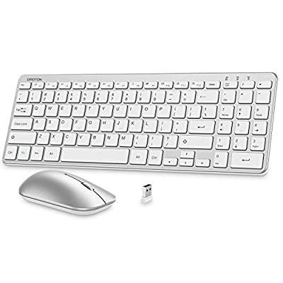 Expired: OMOTON Wireless Keyboard and Mouse Combo, 3-Level DPI, Silver