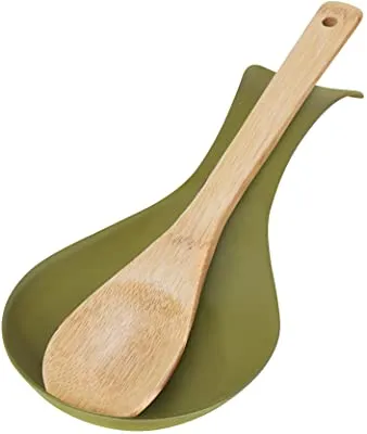 Oggi Spoon Rest With Long Handle, regular, Olive