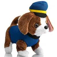 Expired: Puppy Plush Interactive Toy Walking, Barking, Wagging Tail, Stretching, 7 Inches Blue