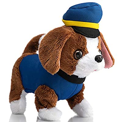 60% off - Expired: Puppy Plush Interactive Toy Walking, Barking, Wagging Tail, Stretching, 7 Inches Blue