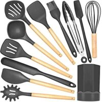 Expired: Silicone Kitchen Utensils Set with Holder – Non-stick/464°F Heat Resistant/BPA Free