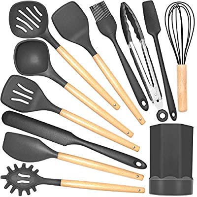 45% off - Expired: Silicone Kitchen Utensils Set with Holder – Non-stick/464°F Heat Resistant/BPA Free