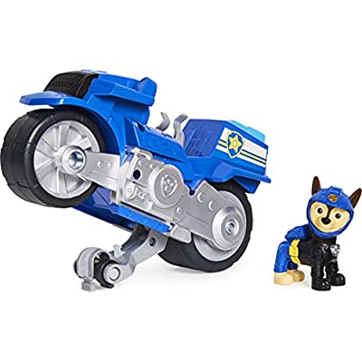 Moto Pups Chase’s Deluxe Pull Back Motorcycle Vehicle with Wheelie Feature