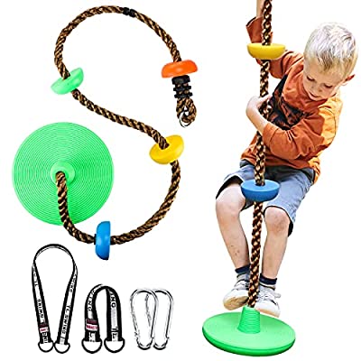 Expired: Tree Climbing Rope with Gloves and Kids Disc Swing Seat Set