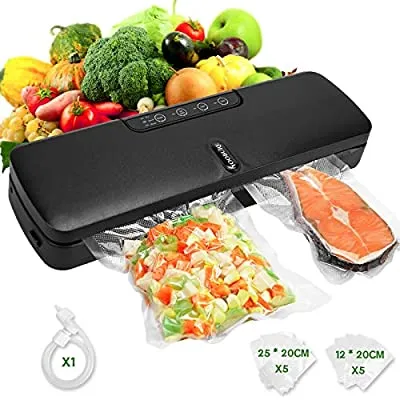 Expired:&nbsp;Yoobure Automatic Food Sealer | Dry Modes with Built-in Cutter, 10 Vacuum Bags, Starter Kit