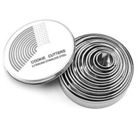 Expired: 12 pack Round Cookie Cake Cutter Stainless Steel Set