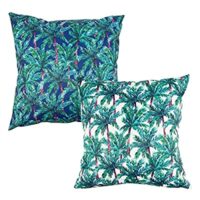 Expired: 2 Pcs Outdoor Waterproof Throw Pillow Covers, Coconut Palm Tree, 18×18 Inch