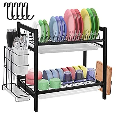 45% off - Expired:&nbsp;2 Tier Stainless Steel Dish Drying Rack with Drainboard