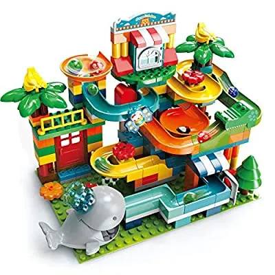 55% off - Expired: 259Pcs REMOKING Marble Run Building Blocks with 8 Marble Ball