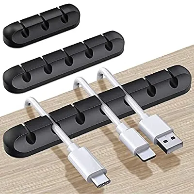 50% off - Expired:&nbsp;3 Packs Cord Organizer Cable Clips, Self Adhesive (7, 5 and 3 Slots)