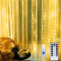 Expired: 300 pcs LED Curtain String Lights, Warm White, 9.84×9.84 FT