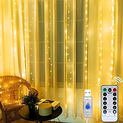 Expired:&nbsp;300 pcs LED Curtain String Lights, Warm White, 9.84×9.84 FT