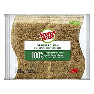 6 Pack Scotch-Brite Greener Clean Non-Scratch Scrub Sponges