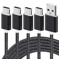 Expired:&nbsp;4 Pack (0.8/3.3/3.3/6.6FT) Type C Charger Nylon Braided Cord USB A to Type C