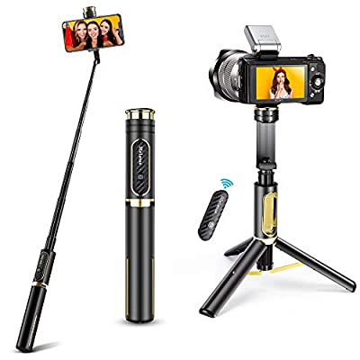 Expired: 4 in 1 Aluminium Bluetooth Selfie Stick with Screw Mount, Extendable Tripod with Remote