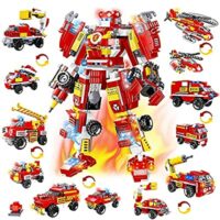 Expired: 591 PCS STEM Building Toy 13 in 1 Fire Rescue Creative Bricks Engineering Vehicles