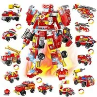 Expired: 591 PCS STEM Building Toy 13 in 1 Fire Rescue Creative Bricks Engineering Vehicles