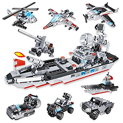 Expired: 620PCS 28-in-1 STEM Building Aircraft Carrier, Military Battleship Building Set