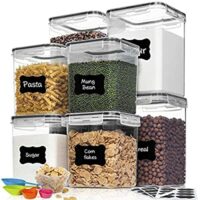 Expired: 8 Piece Airtight Food Storage Containers with Lids, BPA Free -Black