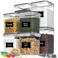 Expired:&nbsp;8 Piece Airtight Food Storage Containers with Lids, BPA Free -Black