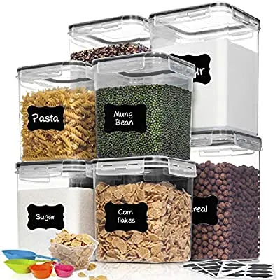 Expired:&nbsp;8 Piece Airtight Food Storage Containers with Lids, BPA Free -Black