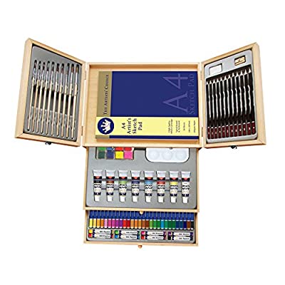 50% off - Expired: 83-Piece Deluxe Professional Art Set- Painting & Drawing Set with Wooden Box