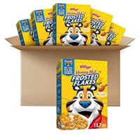 6 Boxes Kellogg’s Frosted Flakes Breakfast Cereal, Honey Nut