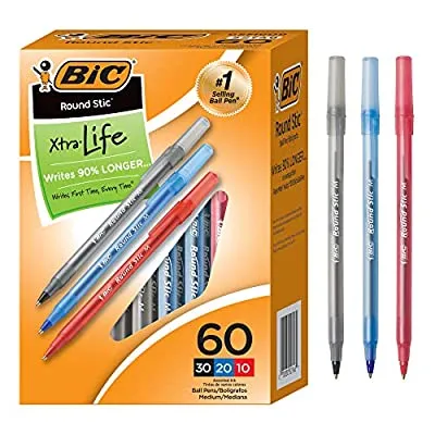 Expired:&nbsp;BIC Ballpoint Pen, Assorted Colors, 60 Pack