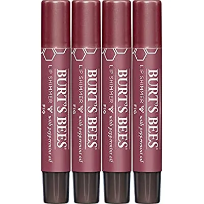 4 Pack Burt’s Bees Lip Shimmer, Fig 0.09 oz