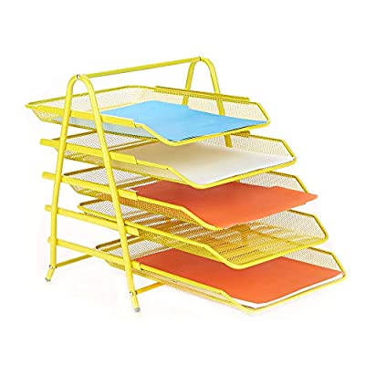 5 Tier Letter Tray Pull Out Drawer Organizer
