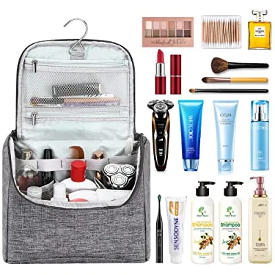 60% off - Expired:&nbsp;Hanging Toiletry Bag Travel Organizer, Water-Resistant with Handle and Hook