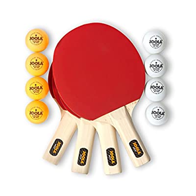 JOOLA All-in-One Indoor Table Tennis Hit Set (4 Rackets, 8 Balls, Carrying Case)
