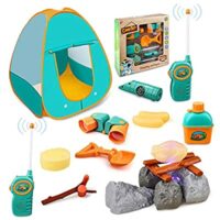 Expired: Kids Camping Tools with Tent Campfire Telescope Walkie Talkies, Pretend Play Set