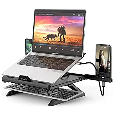 40% off - Expired:&nbsp;Laptop Stand with Dual Phone Holders, Multi-Angle Ergonomic Stand