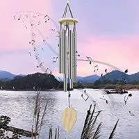 Expired:&nbsp;Memorial Wind Chimes for Outdoor, Garden, Patio (Silver)