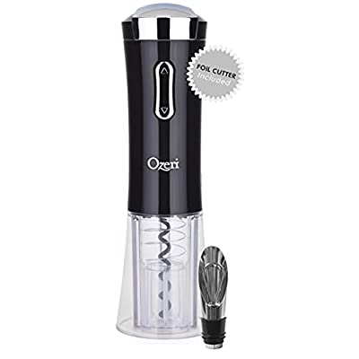 Ozeri Nouveaux II Electric Wine Opener in Black, with Foil Cutter, Wine Pourer and Stopper - $9.37 ($32.88)