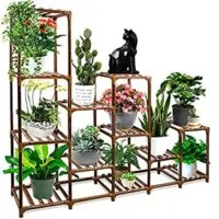 Expired: Samyoung Large 6-Tier 12 Potted Wooden Plant Stand Indoor & Outdoor