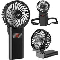 Expired: TDONE 4000mAh Battery Operated Handheld Fan with LCD