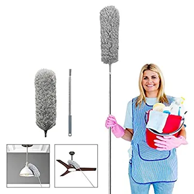 55% off - Expired:&nbsp;Telescoping Microfiber Duster for Cleaning, Bendable Washable Head,30-100 inch