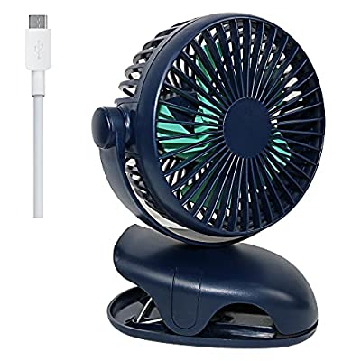 50% off - Expired: USB Powered Clip on Fan with 3 Speed Strong Airflow, Dual 360° Adjustment (Black)