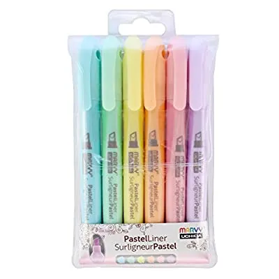 Marvy Uchida Pastel Liner Pen Set, Large Tip, Multiple Colors