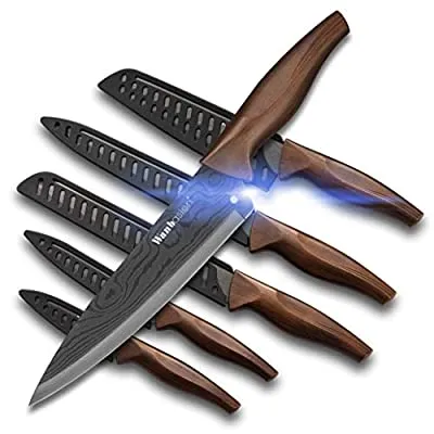 Expired:&nbsp;Wanbasion Matte Black Titanium Plated Stainless Steel Kitchen Knife Set